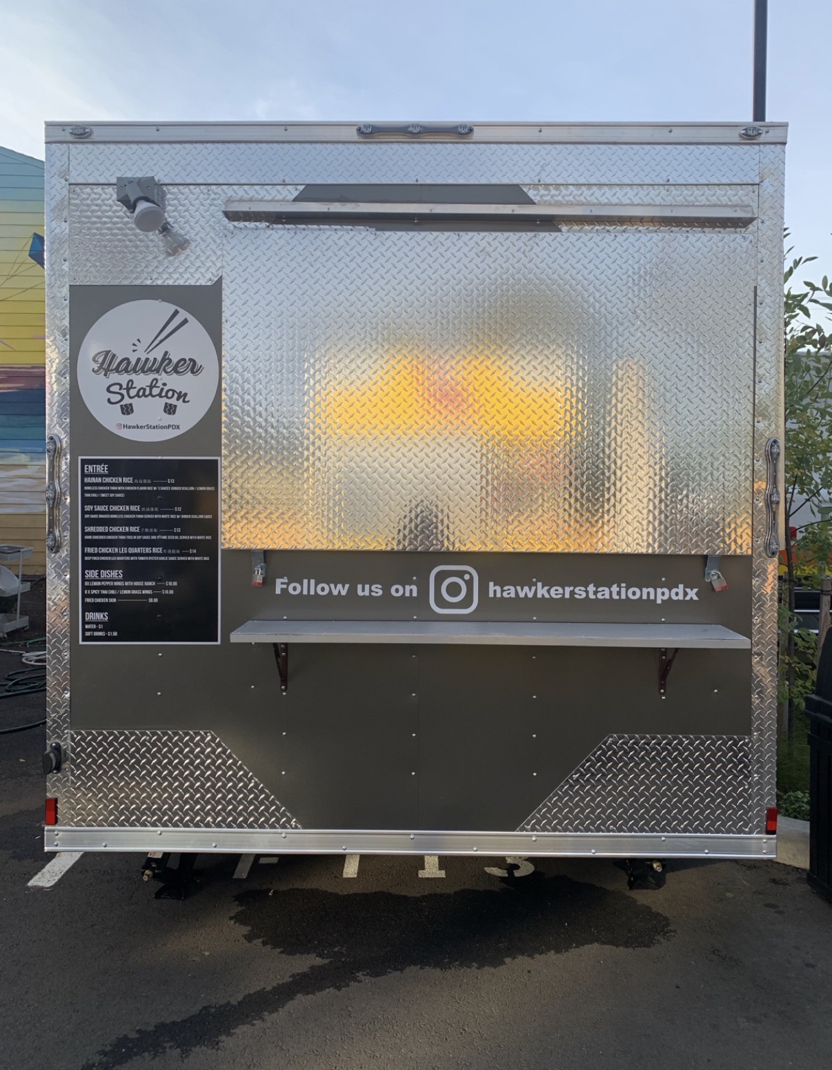 Hawker Station food truck menu and graphics